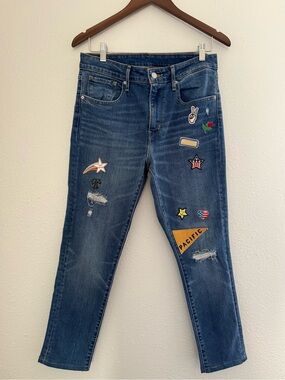 Levi’s Patchwork Distressed Jeans W30 L30 Embroidered Patches